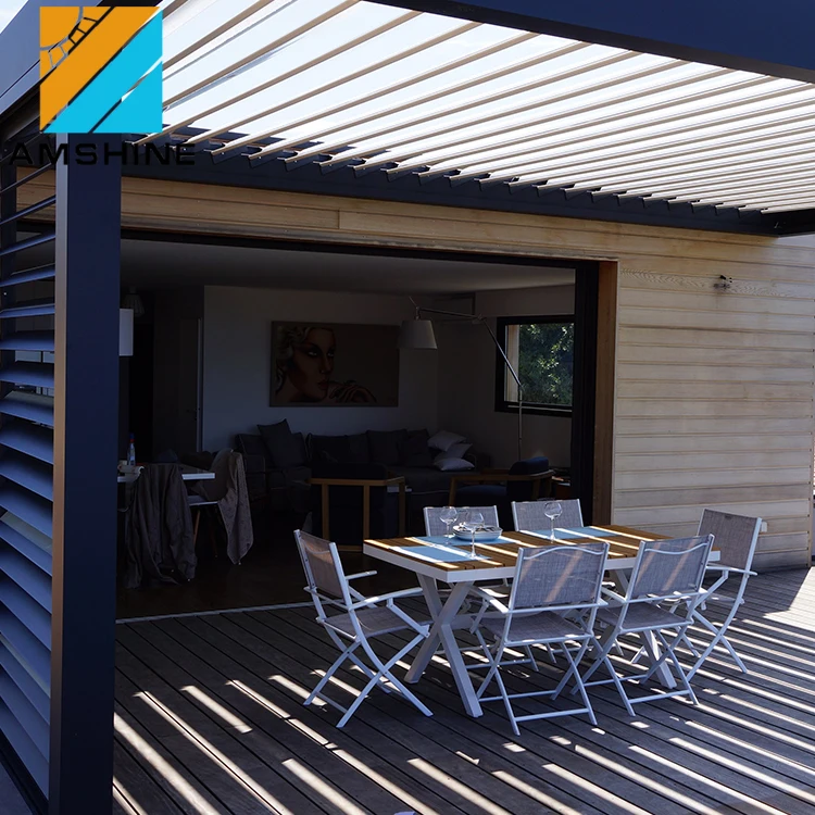 Garden free standing waterproof modern bioclimatique aluminum gazebo outdoor pergola automatic