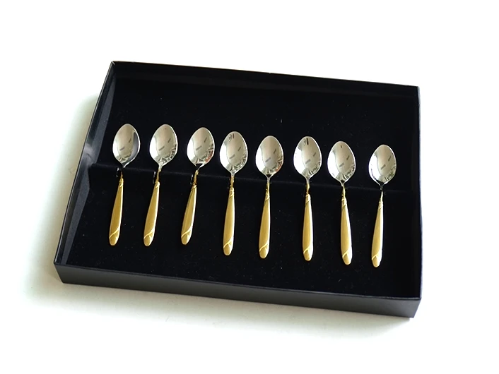 
High Quality Gold Dinner Spoon Cutlery Set Stainless Steel Healthy Dinner Spoon 