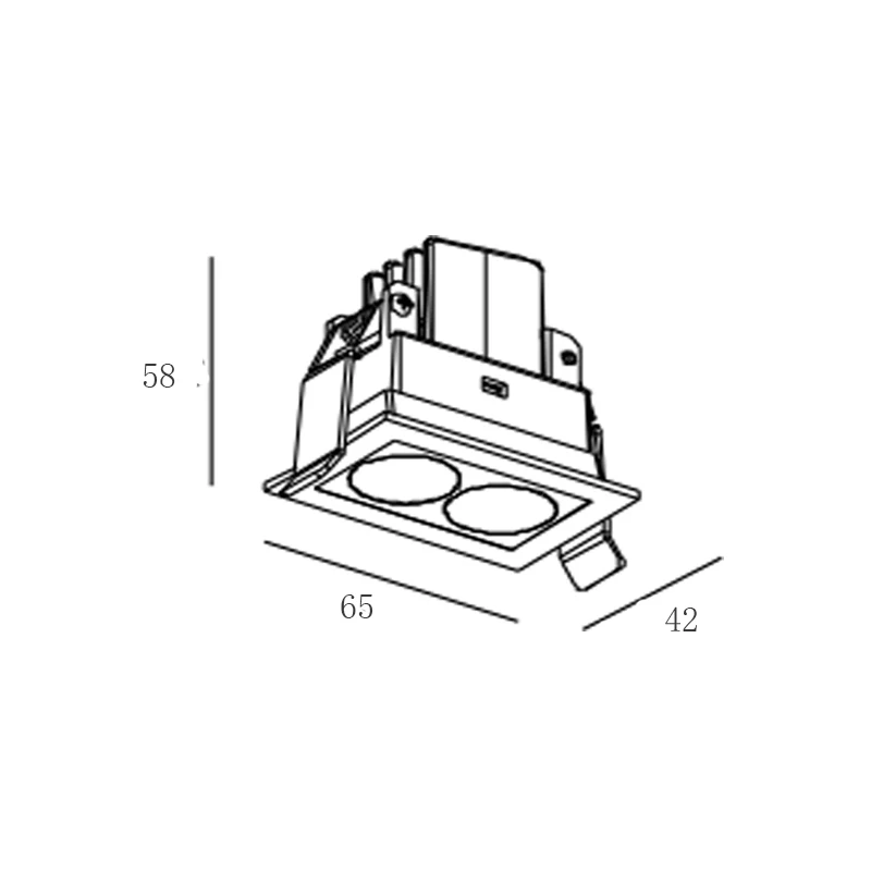 Коммерческое освещение Project 5 головок 10 Вт утопленный антибликовый лазерный светильник с лезвием светодиодный потолочный для конференц-залов в отеле
