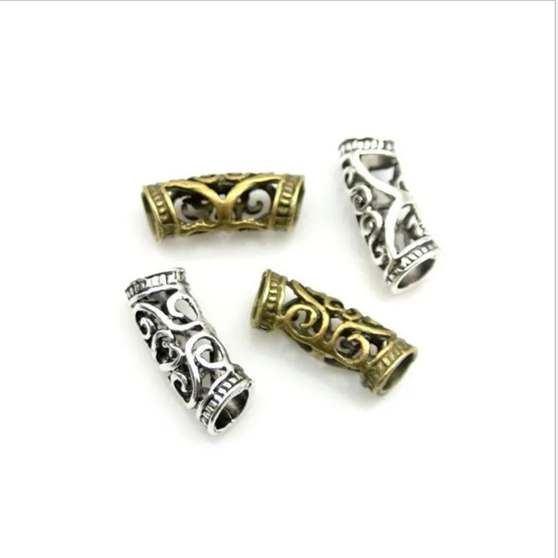 AA016504 Zinc Alloy Spacer Beads Tibet Silver Hollow Beads About 11*20MM