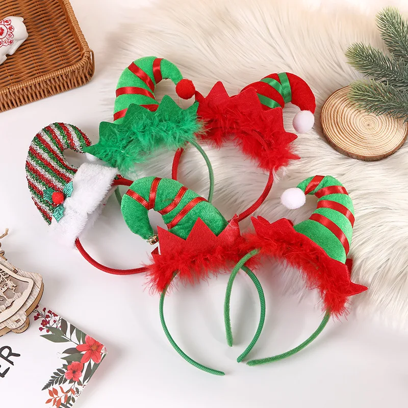 New Style Western Style Christmas Festival Headband Bell Feather Funny Hair Accessories Christmas Party Adult Child Hair Band