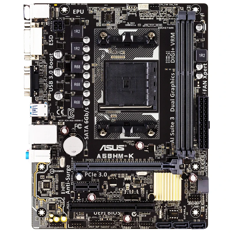 for Asus A68HM-K Motherboard Socket FM2 AMD A68H FCH  DDR3 SATA 600 Micro ATX