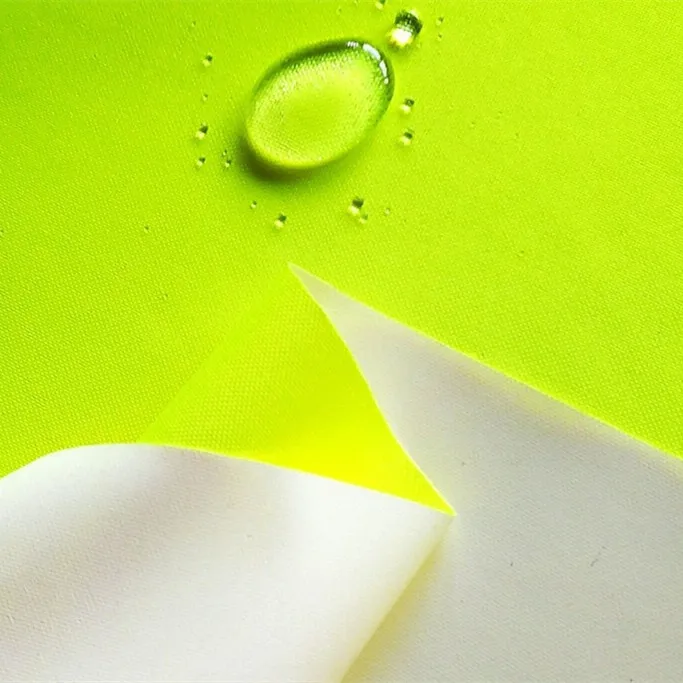 supply 100% polyester 300D milky white pu spring Fluorescent Yellow Sanitation workers Fluorescent orange fabric