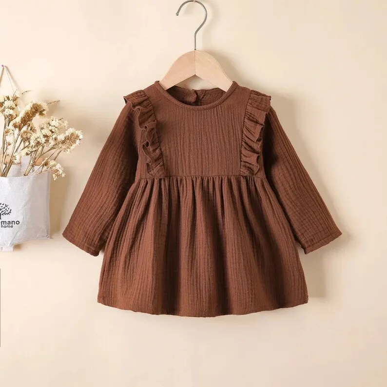 Baby Girl Dress Girl Elegant Autumn And Winter Dress Nifty Long-sleeved Party Dress