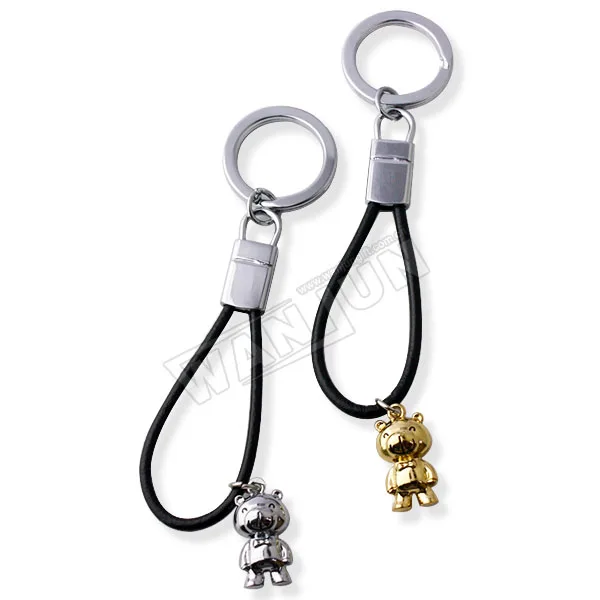 
Manufacturing Professional Custom Wholesale Cheap Leather Bracelet Keychain 