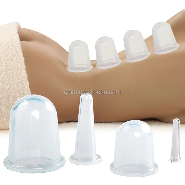 Facial Chinese Cupping Therapy Set Vacuum Cups Suction Cups Facial And Body For 4 Face Cupping cups Sets