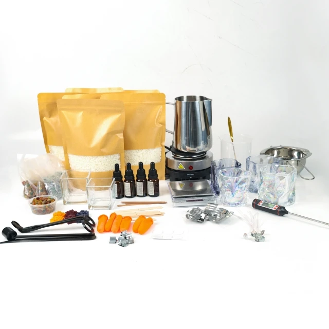 AROMA HOME Wholesale Hot Sale DIY Candle Making Kit With Stainless Melting Pot Long Handle Soy Wax For Beginners