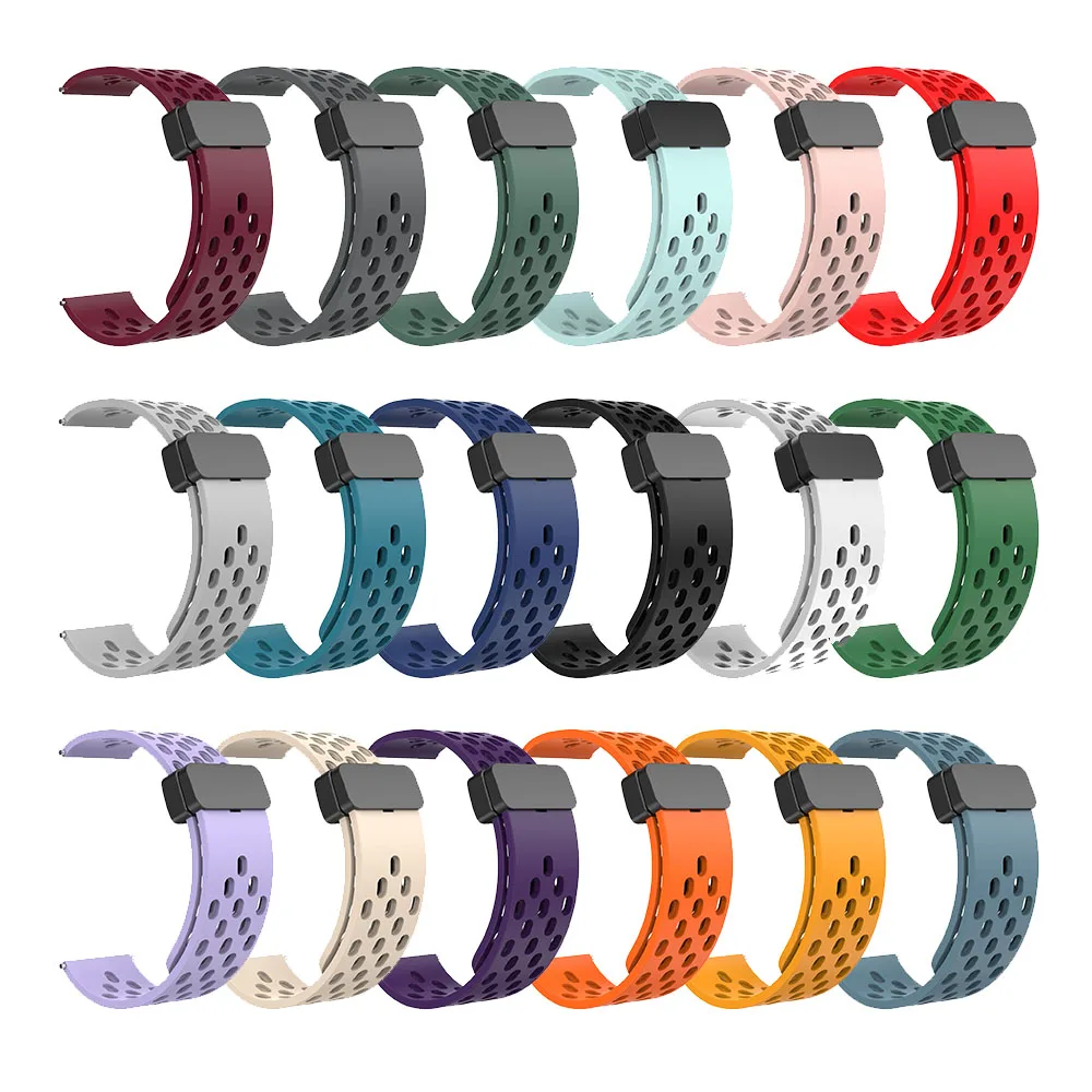 Tschick 20/22mm Magnetic clasp Silicone Strap For Samsung Galaxy Watch 4 5 pro 40mm 44mm 45mm bracelet for Huawei GT2/3 pro band