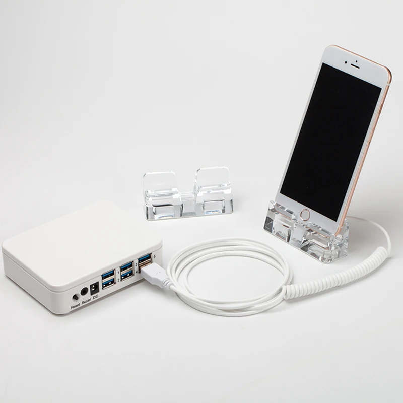 Factory supply cell phone display alarm system stand mobile phone security holder smart phone anti-theft alarm stands