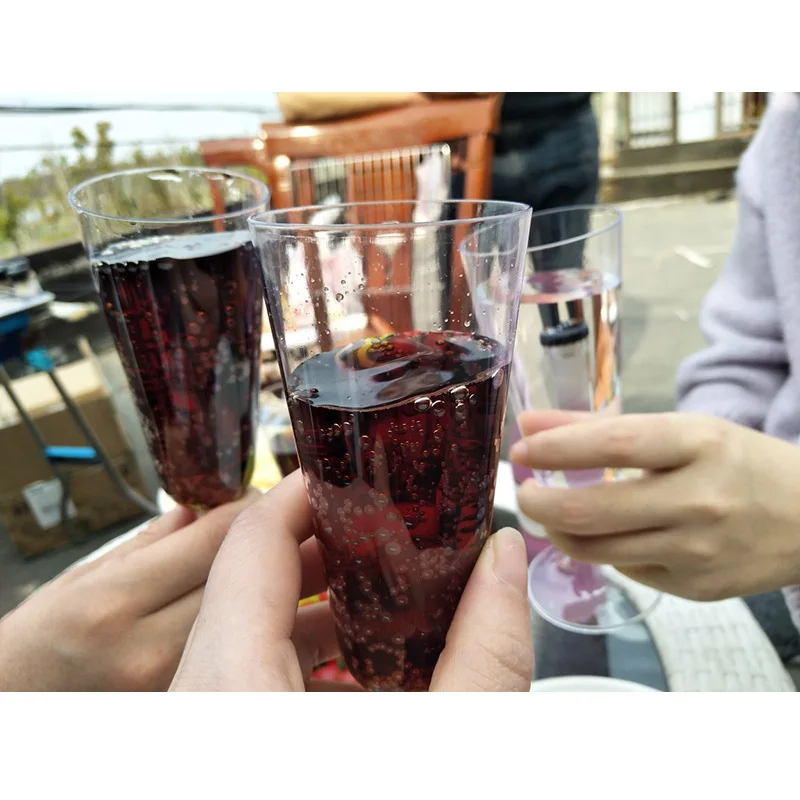 Champagne wine goblet wholesale 5.5oz Plastic Wine Cups Champagne Flutes Party Catering Clear Plastic Disposable