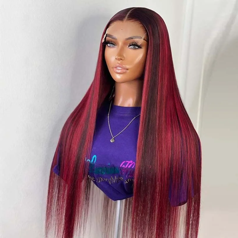 Clj Alibaba Online Shopping Perruque Human Hair Wig Brazilian Burg Color 13X4 Body Wave Peruca Wigs With Lace Front