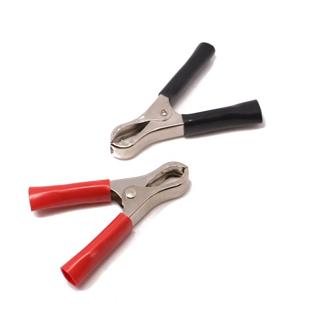 30A Insulated Crocodile Clips 75mm Low Voltage Wire Lead Test Alligator Clamps