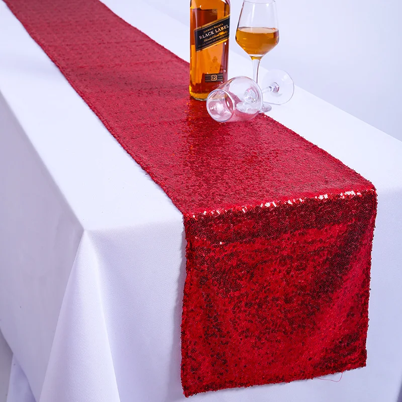Hot Sale Good Quality Gold Sequin Table Runner For Wedding