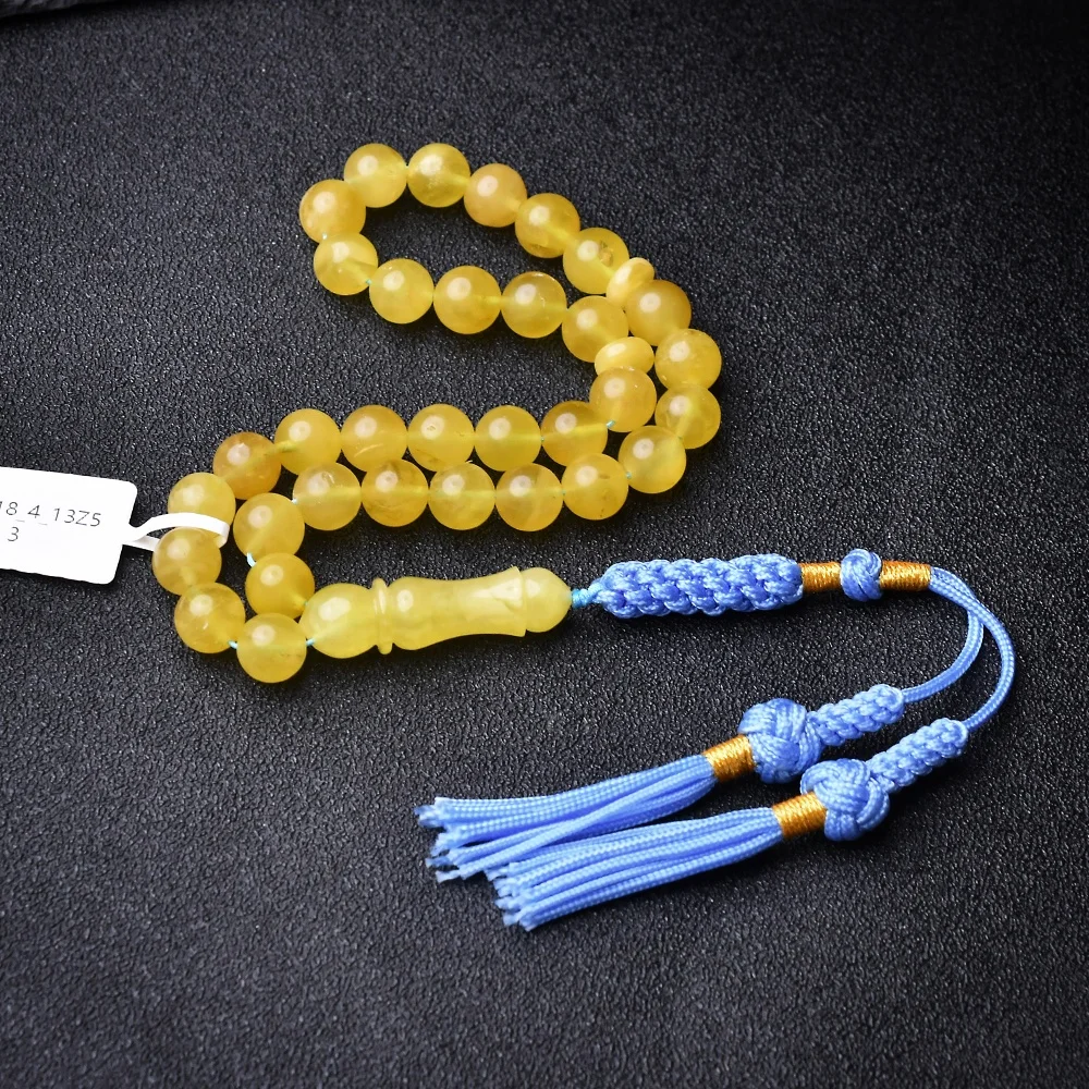 NAM18 Natural Amber Beads Turkish Amber Rosary Islamic Rosaries Prayer Beads Islamic Tasbih Tesbih Saudi Arabia Prayer Beads