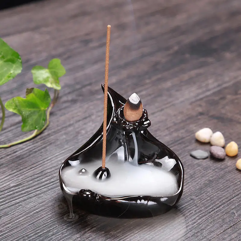 Wholesale cheap waterfall reflux incense burners ceramic incense burner brackets for home and office decoration