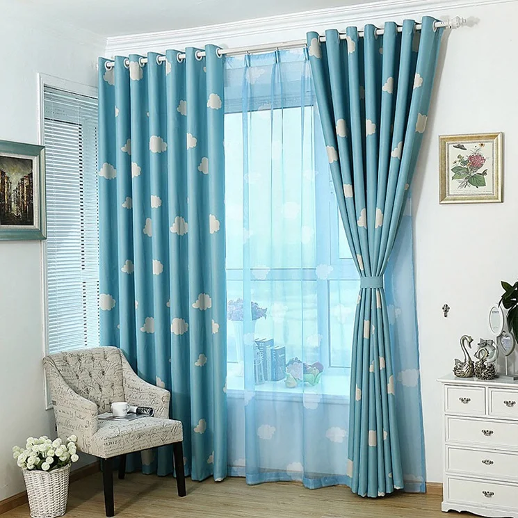 Wholesale Elegant Soundproof Polyester Kids Blackout Jacquard Curtains for Living Room