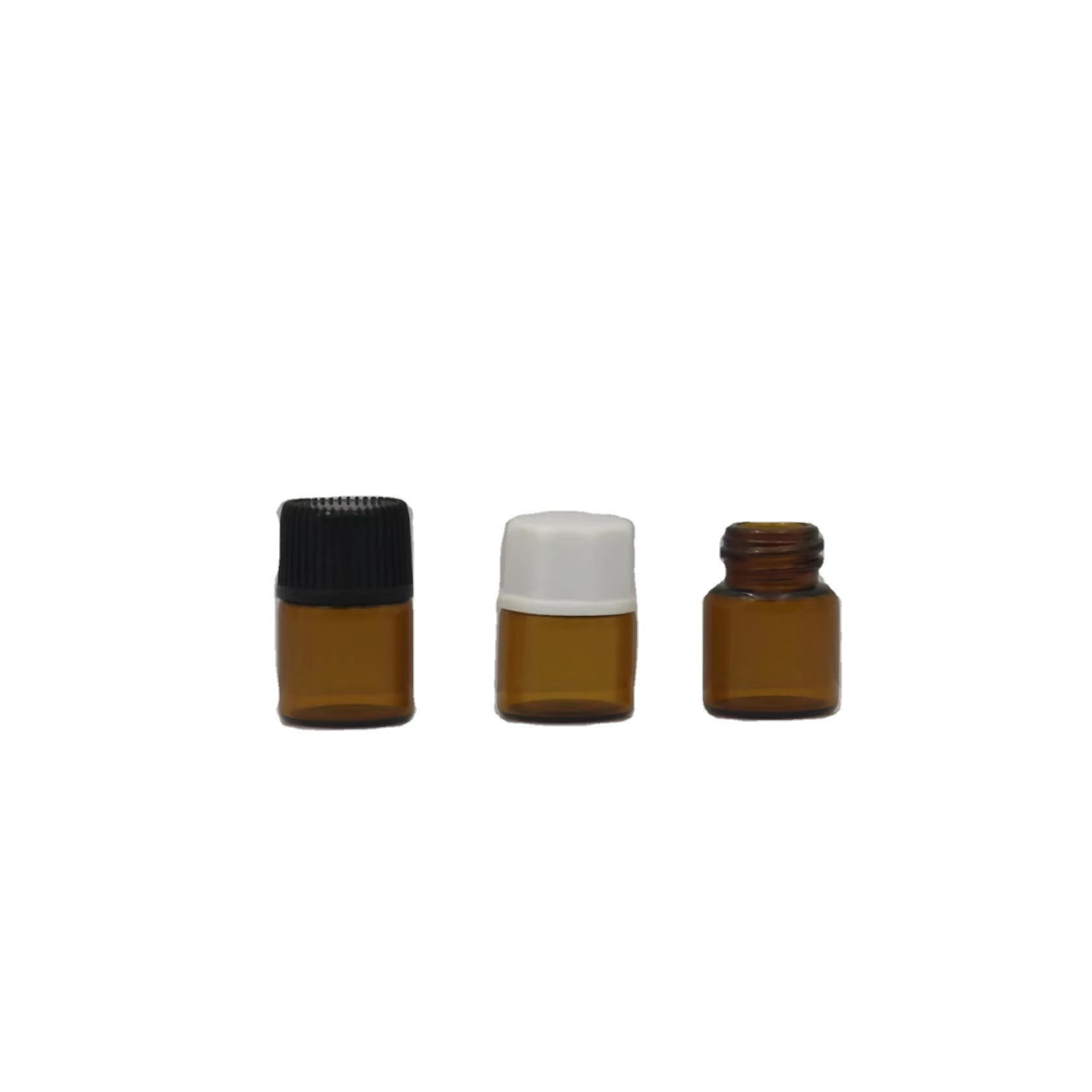 Manufacturer mini oil serum 2ml amber glass vial with inner plug and screw cap