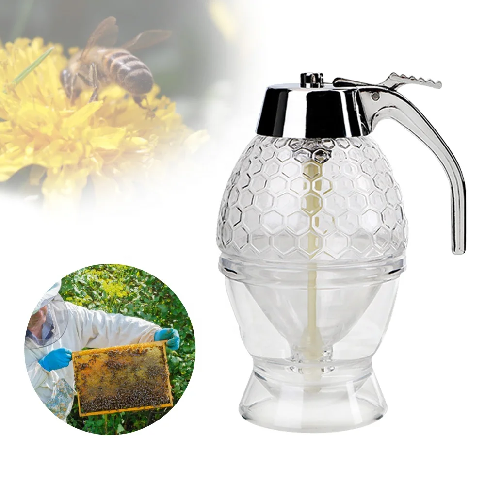 Honey Dispenser No Drip Acrylic - Maple Syrup Dispenser Acrylic Honey Comb Shaped Honey Pot