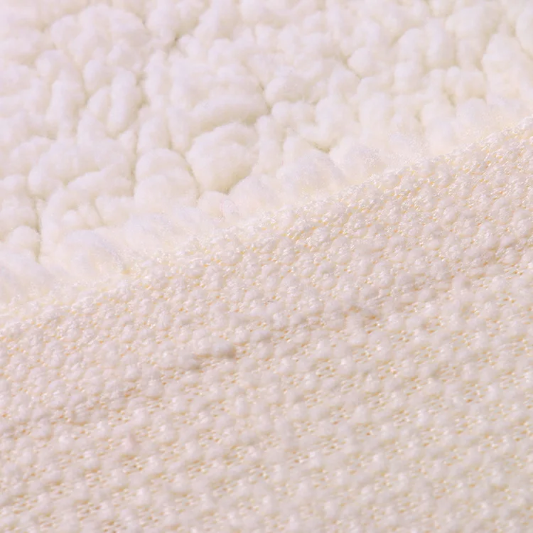 Winter Coat 100% Polyester Brush  Sherpa  Fabric Faux Fur Sherpa Teddy Fleece Fabrics For Blanket Warm Coat