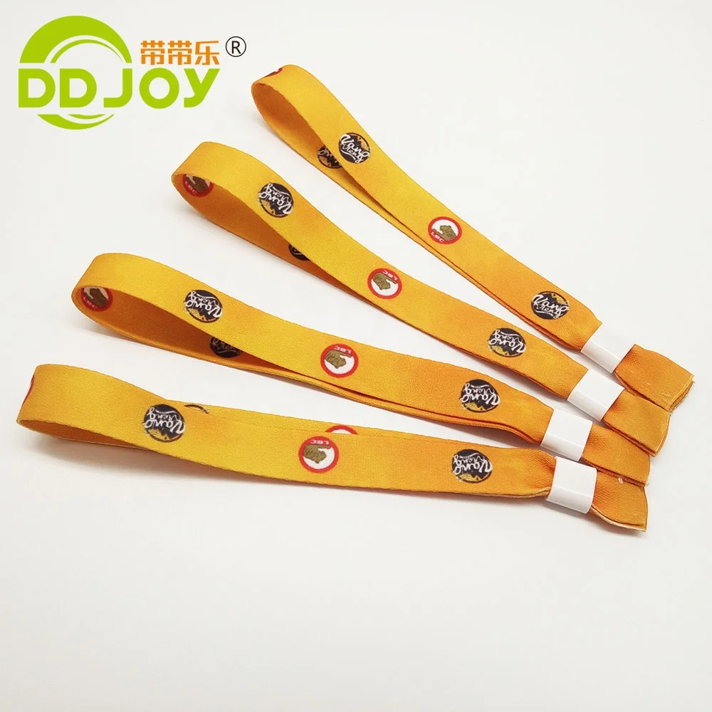 Party Custom Barrel Lock Wristbands Plain Fabric Festival Cloth Entrance Ticket Event Satin Wristband For Concert