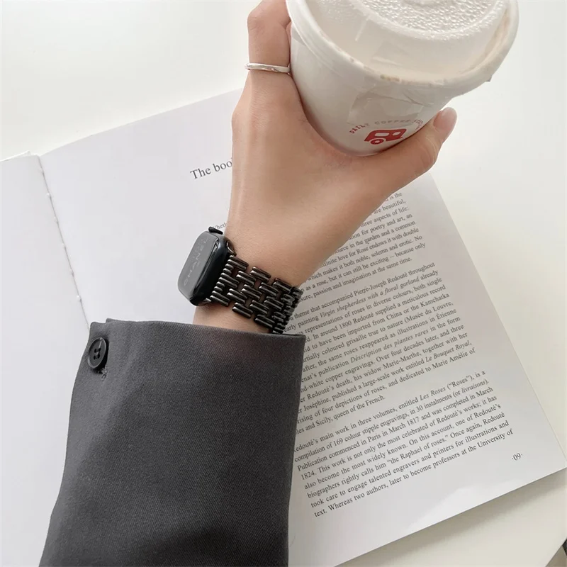 Factory directly supply price Watch band Fashion IP plated silver 304  316 stainless steel band with jewelry buckle