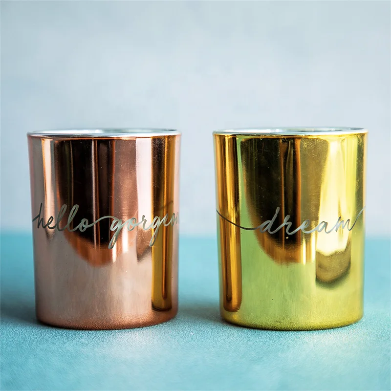 luxury gold plating cup scented birthday candles soy wax and fragrance oils aromatherapy aroma candles with glass jar