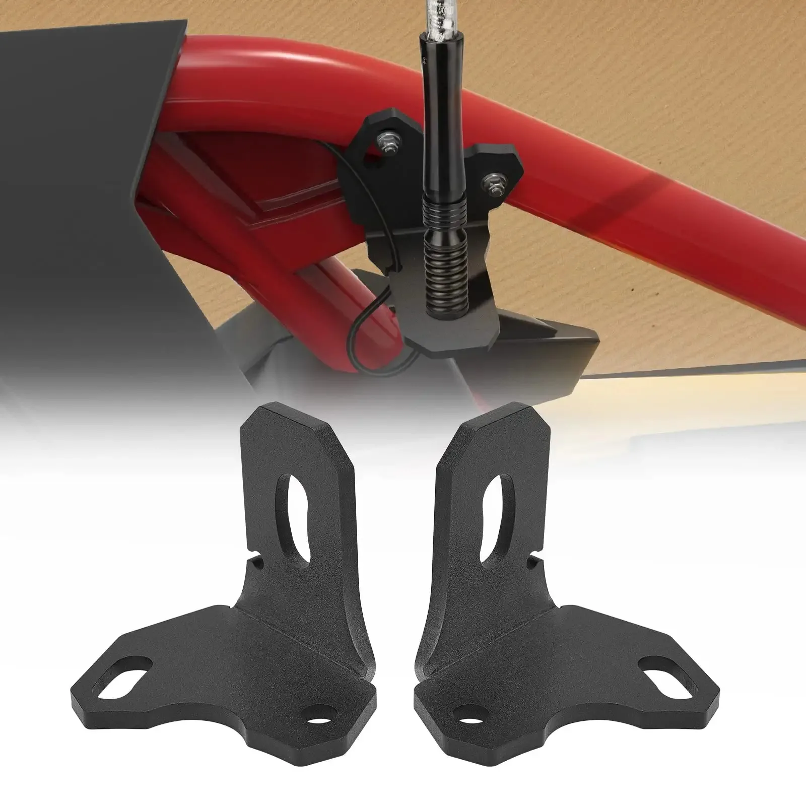 2023 UTV Rear Pillar Flag Antenna Mounting Brackets for LED Whip Light Compatible with Can Am Maverick X3 & X3 Max Turbo DS RS R