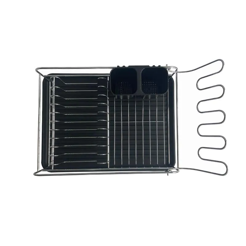 Europe Small Size Household Kitchen Dish And Bowl Storage Drainer Dish Rack Chrome Wire Dish Drain Rack With Drip Tray