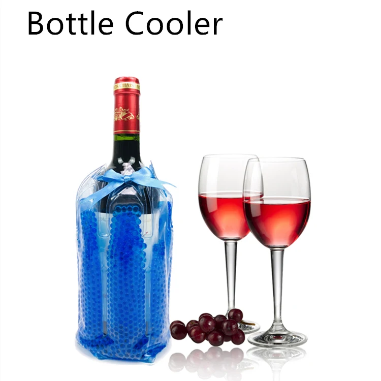 PVC Hot And Cold Ice Gel Bag Wine Pack Top Bottle Cooler Wine Cooler Wrap Sleeve Freezer Cover Pack Champagne Chiller Cooler Pad