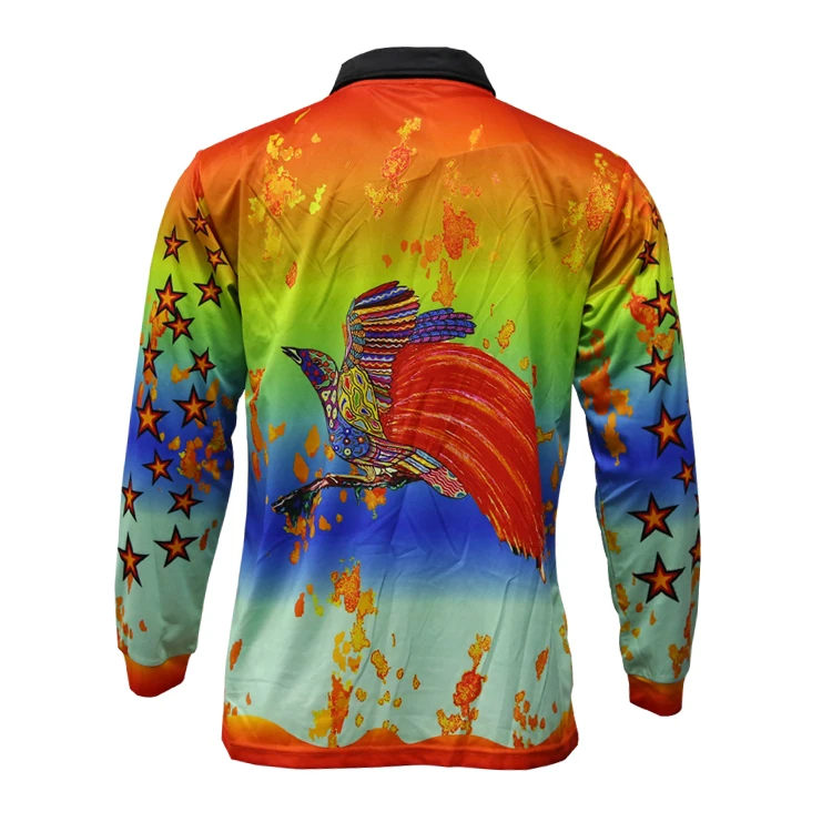 
Wholesale T Shirt Custom Fishing Shirts Healong 100%Polyester Long Sleeve Sublimation Fishing Wear 
