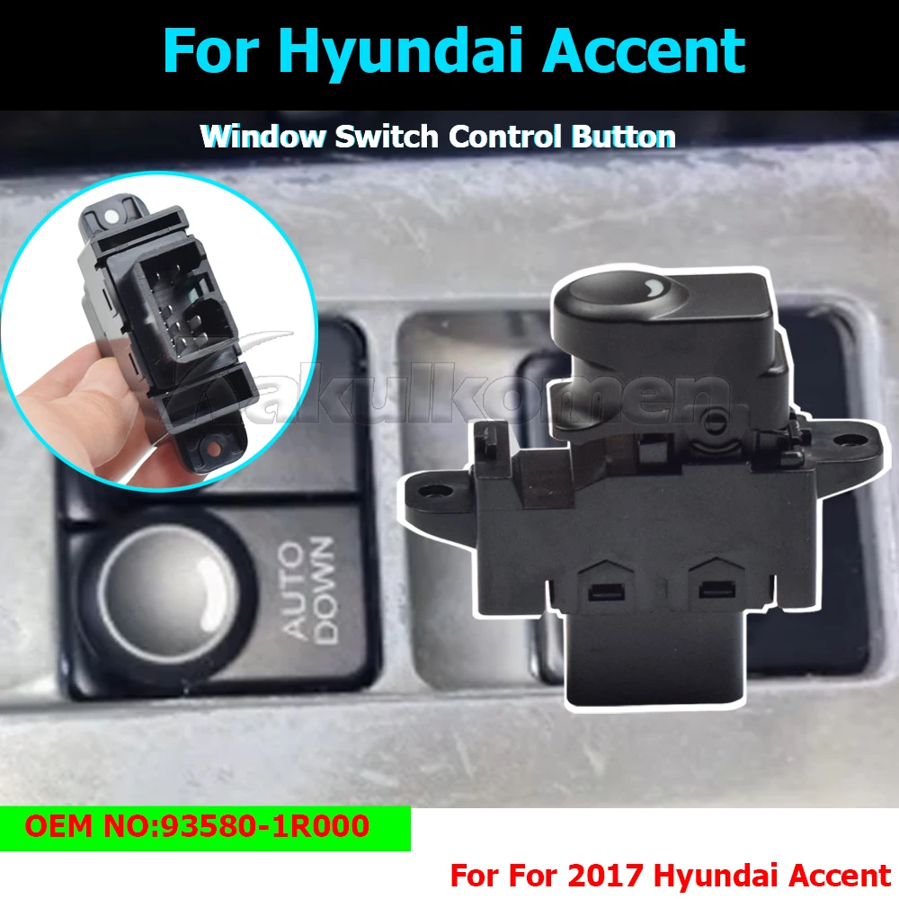 Car Power Window Single Lifter Switch Button Fit For Hyundai Accent 2011 2012 2013 Solaris Accent 93580-1R000 935801R000