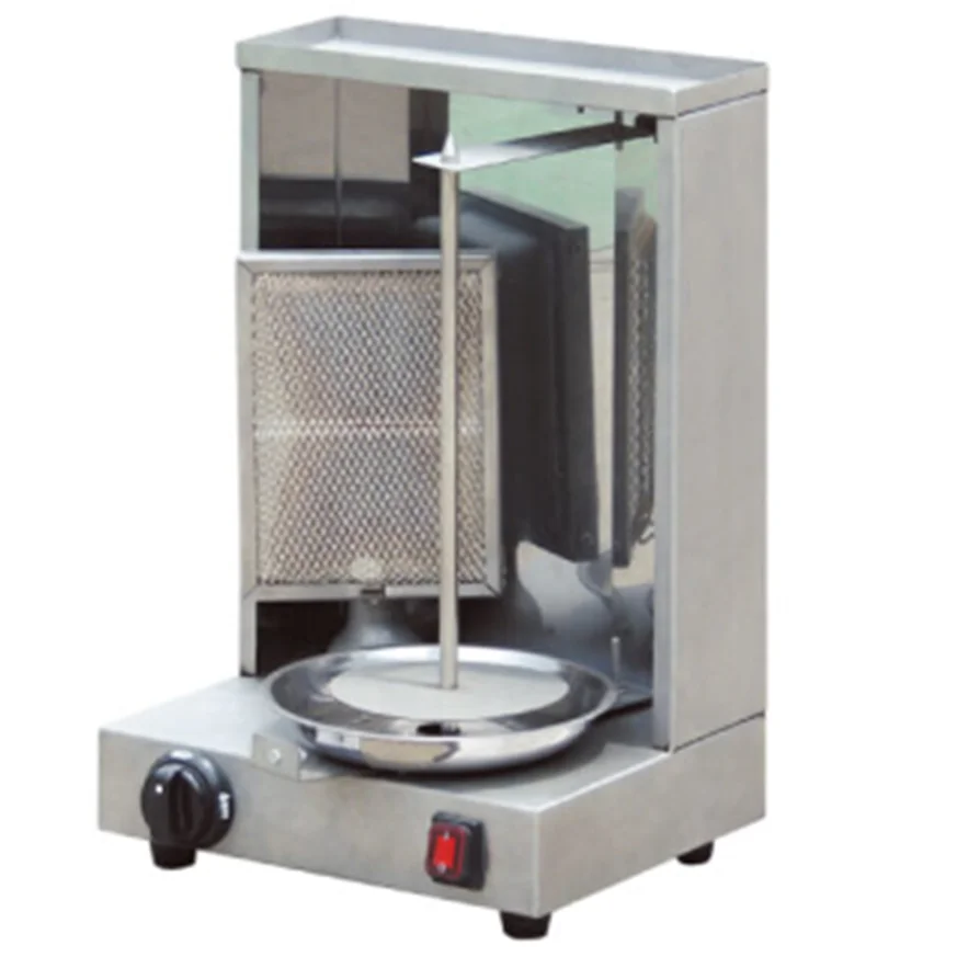 Stainless Steel For Fast Food Service Equipment Vertical Doner Kebab Gas Single Burner Gas Shawarma Machine For Sale