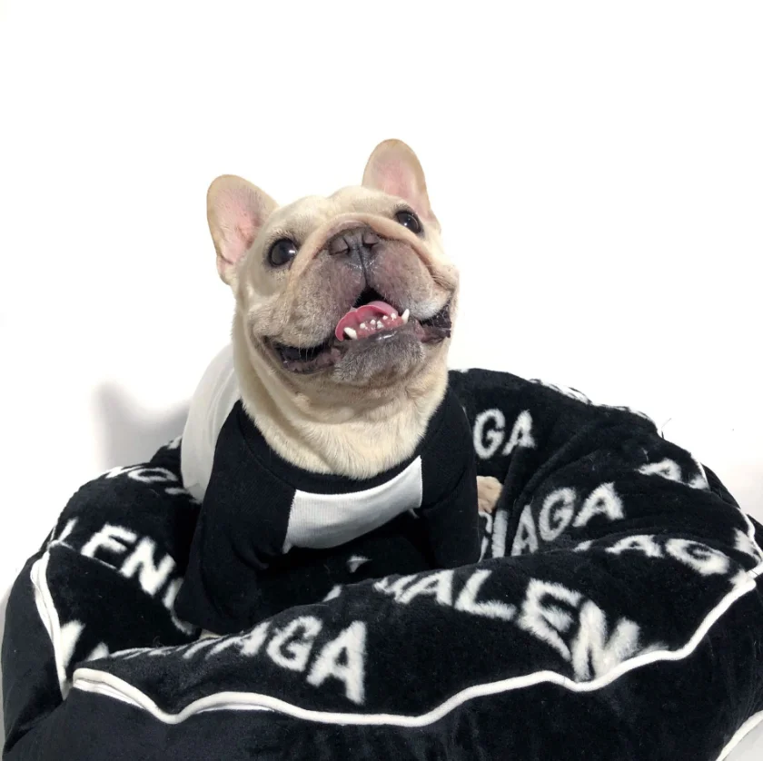 The Latest Design Of Autumn And Winter Luxury Brand Bl Letter Logo Printing Plush Warm Round Dog Bed