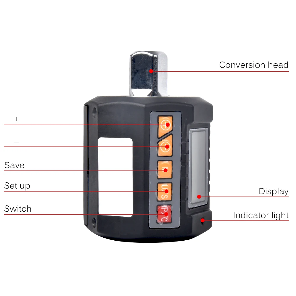 20-200Nm 1/2in  Torque Wrench Range  Electronic Digital Torque wrench Adapter Meter Multifunctional Practical Torque Wrench