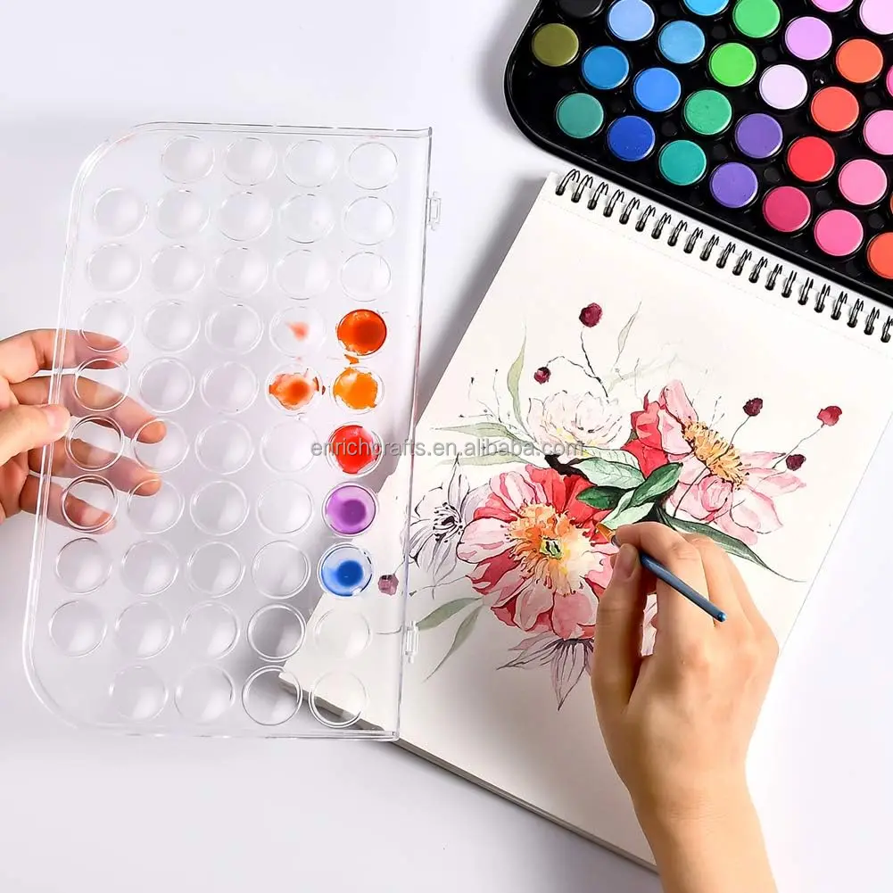 12 21 28 36 48 Colors Washable Watercolor Paint Set with  Brushes  Non-toxic Paints Sets for Kids Adults Beginners Artists