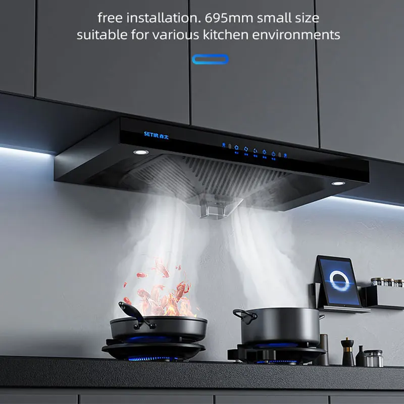 Double Turbo Motor Range Hood Wholesale Custom Slant Cooker Hood Electric Home Appliance Kitchen Chimney Extractor