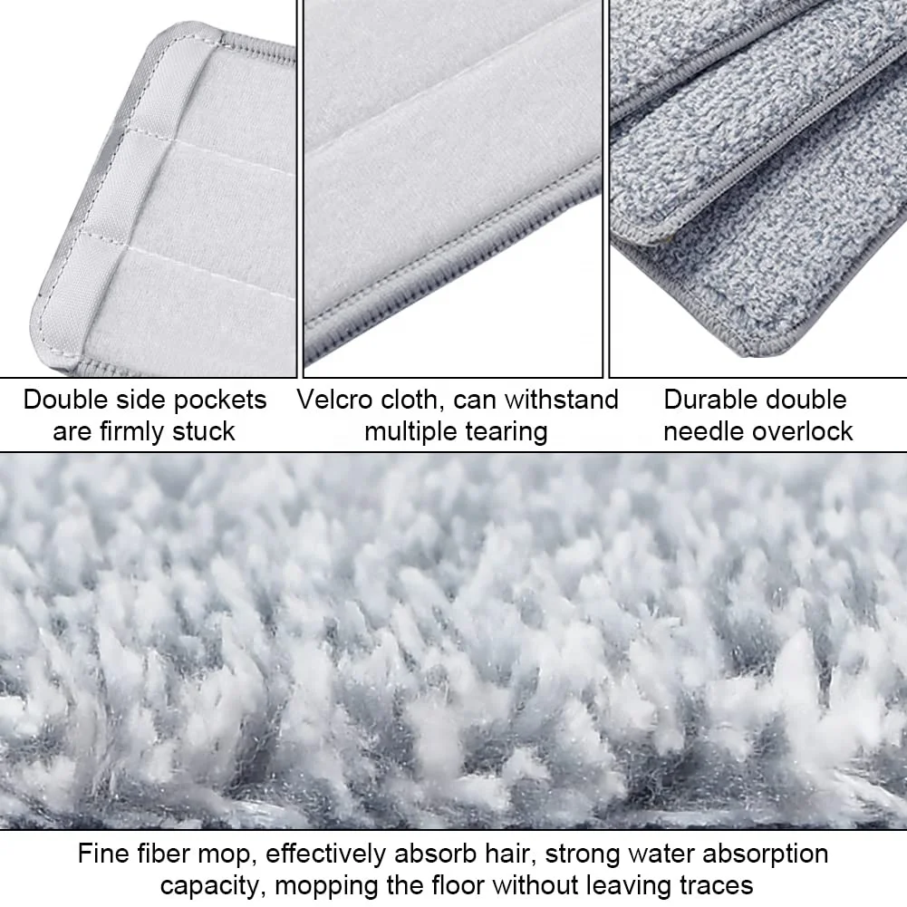 Mop Replacement Pad, Micro Fiber Cleaning Mop Replacement Pad, Reusable Mop Replacement Pad, Size 33*12 cm