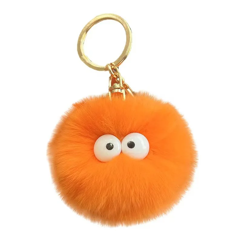 Soft Pom Pom Keychain Light Keychain with Plush Material Metal PVC Plastic Zinc Alloy Featuring a Stylish Design