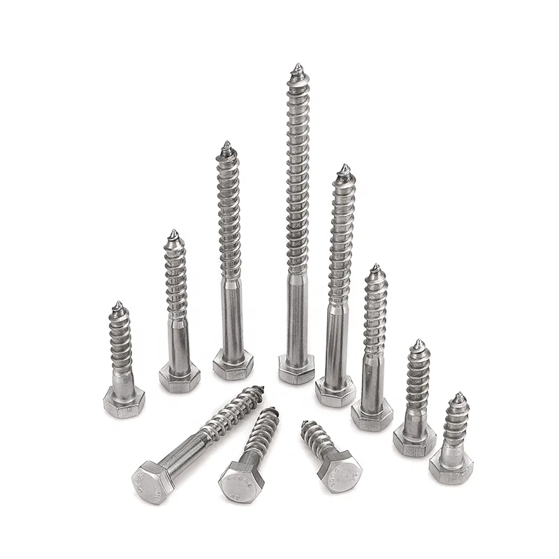 60mm 100mm 260mm Din 571 zinc plated galvanized self-tapping coarse thread wood lag screws for wood