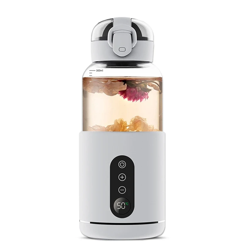 Smart Electric Heating Cup with Adjustable Temperature for Brewing Coffee and Milk Powder Auto Car Heating Drinks Water Bottle