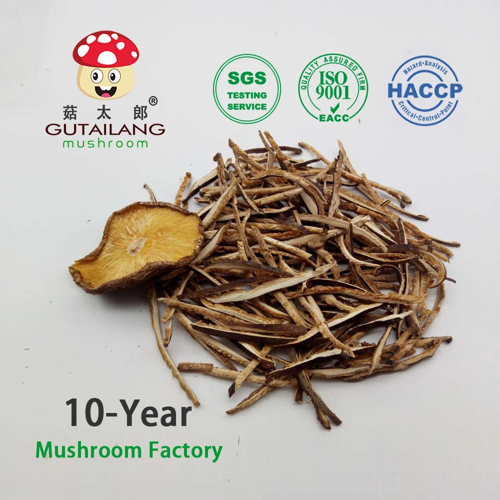 Измельченные сушеные грибы шиитаке шириной 3 мм, кусочки грибов, измельченные грибы шиитаке, полоски грибов шиитаке