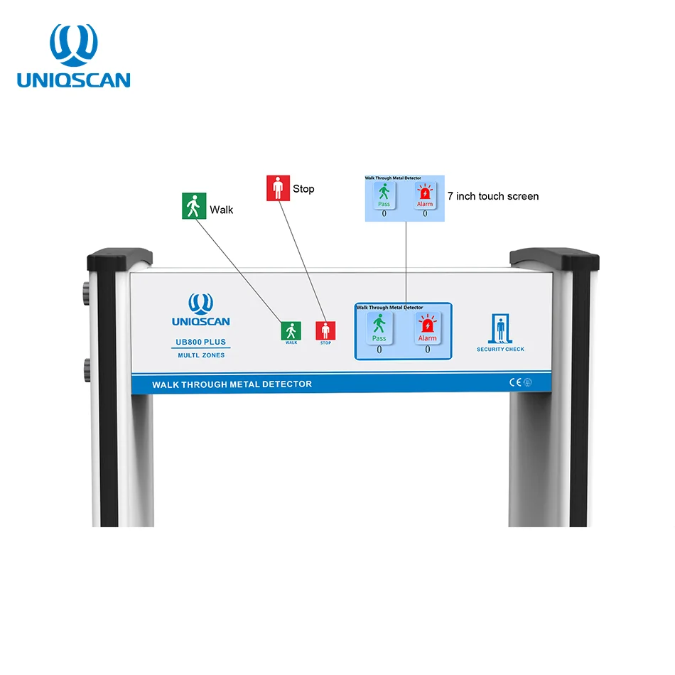 33 Zones Touch LCD Display hotel inspection system equipment Security Industry Body Scanner Walk Through Metal Detector