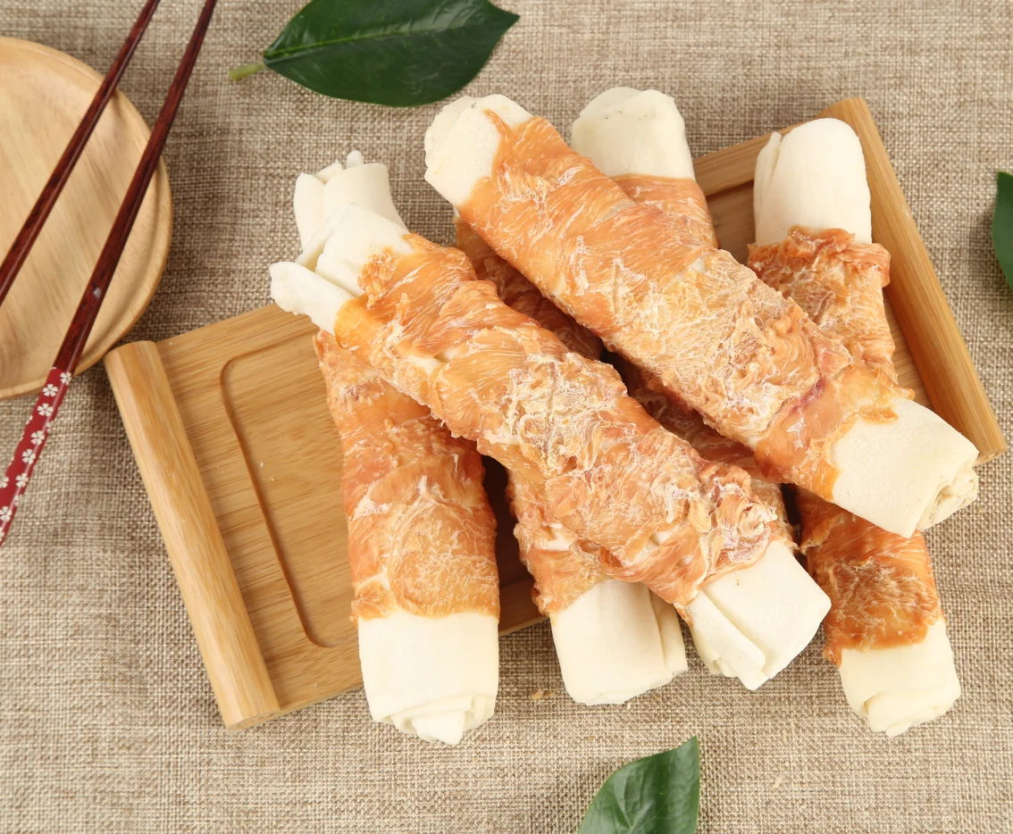 Healthy White rawhide rolls rawhide expanded stick chewing bones dog chew dog Treats Dog Food
