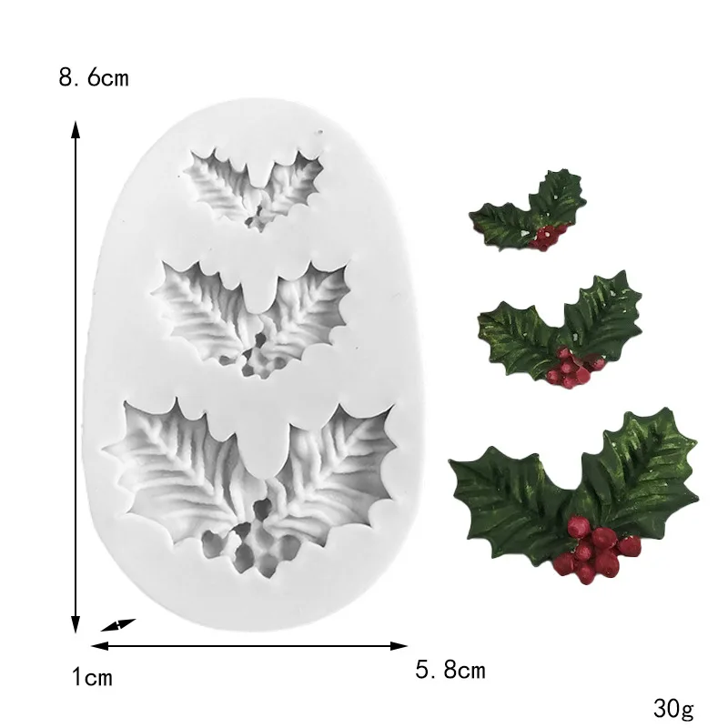 Christmas Holly Leaf Silicone Molds Resin Molds Silicone Mold for Resin Epoxy DIY Ornaments Decor