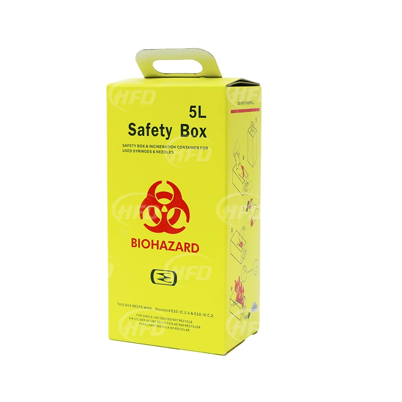2023 New Design Wholesale 5L/7L/10L/15L/20L ISO 13485 Needle Disposal Sharps Box safety box