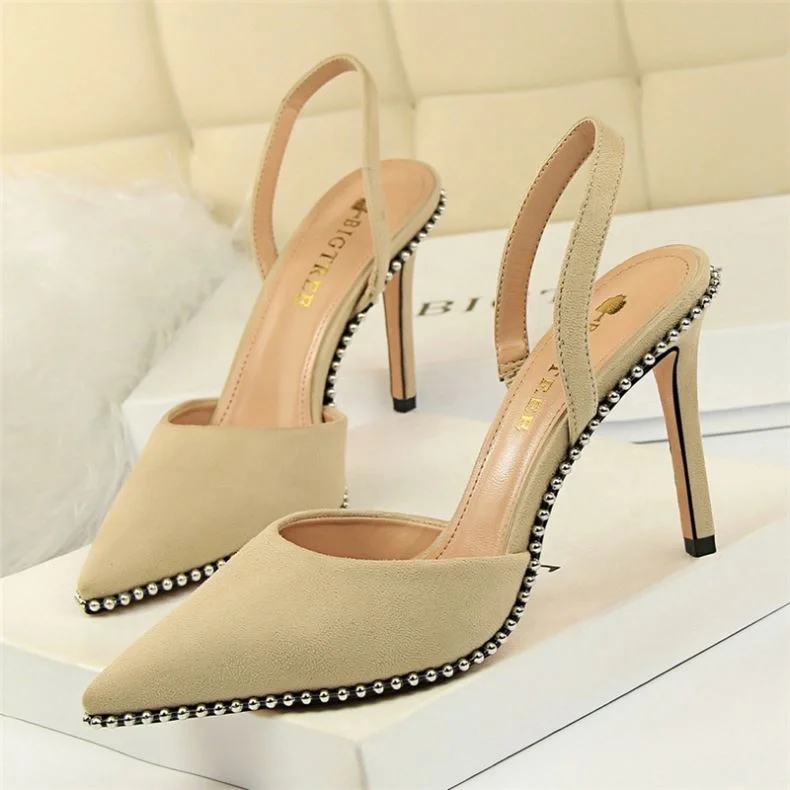 Slingbacks Wholesale Women Shoes Manufacturer China Factory Stiletto High Heels Wedding Footwear Ladies High Heeled Shoes Party