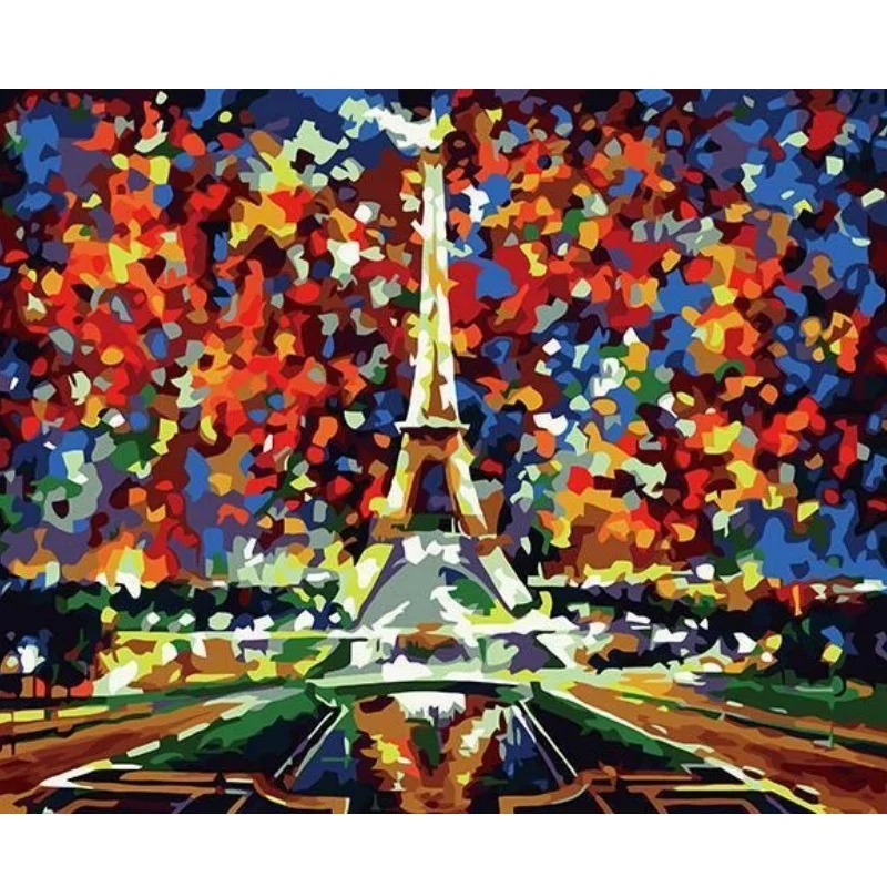 Back to School Hot Sale Customize Paint by Numbers on Canvas Eiffel Tower Pattern Modern Design Painting by Numbers