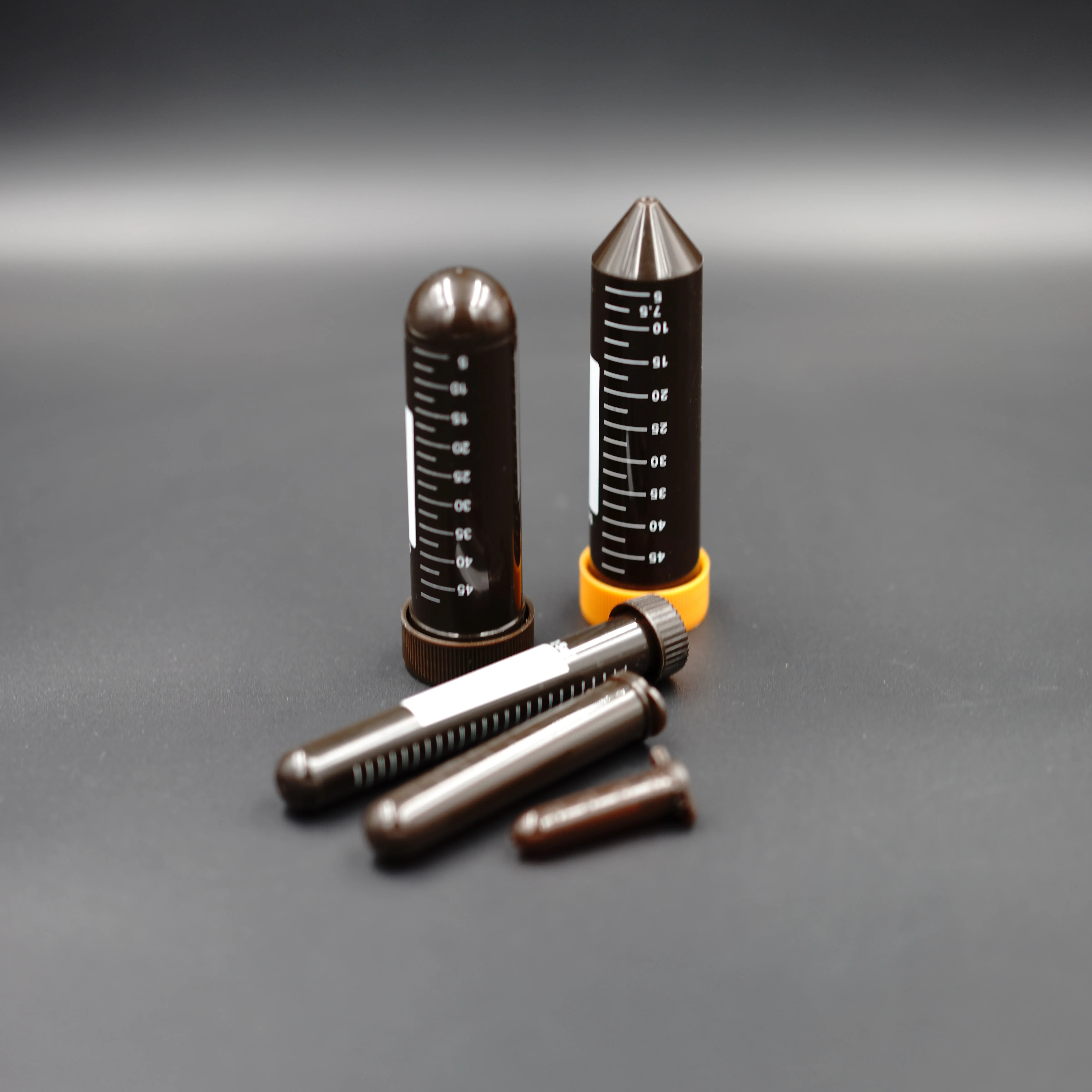 Lab  Brown Disposable Pointed Cone Bottom Self-standing  Vials With Screw Cap