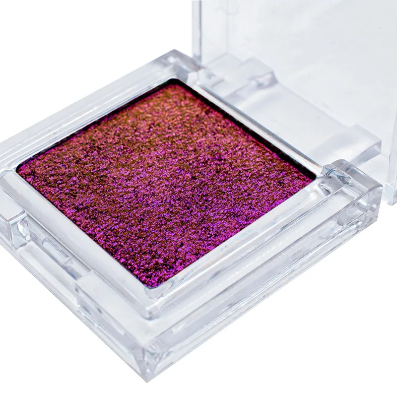 Custom shape bright changing color high pigment bright chameleon multi chrome iridescent eyeshadow palette
