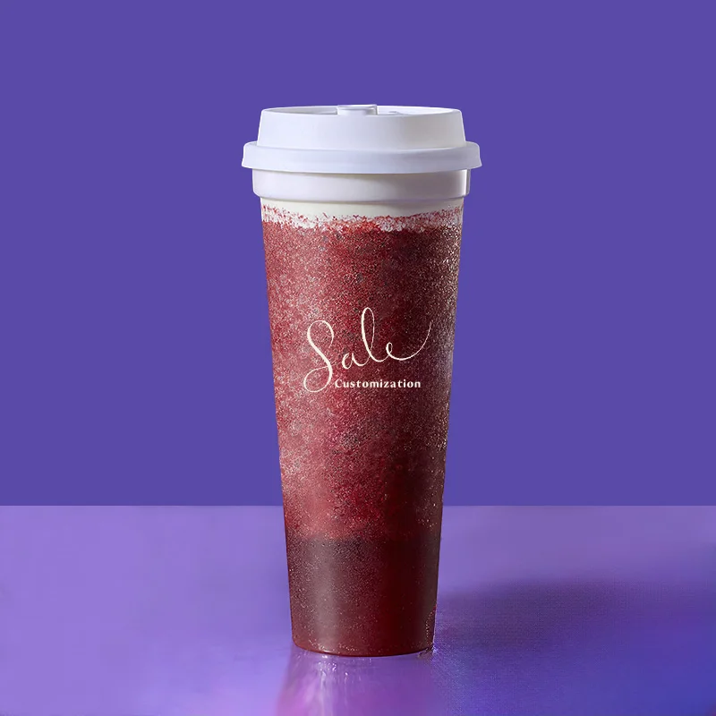 LOKYO 90mm PP injection clear hard plastic juice smoothie milk tea boba disposable plastic cup with lids